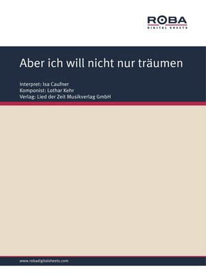 cover image of Aber ich will nicht nur träumen